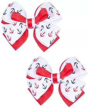 Бант на резинке Babys Joy Морской красный 2шт