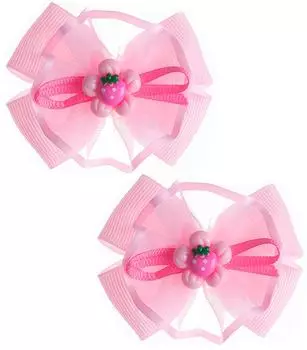Бант на резинке Babys Joy Розовая клубника 2шт