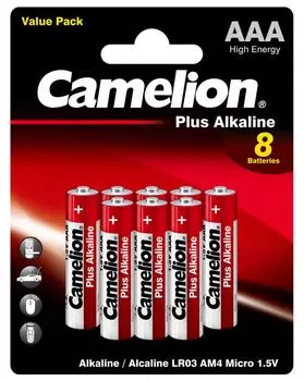 Батарейки Camelion Plus Alkaline ААА 8штс доставкой!