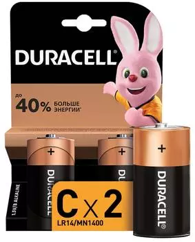 Батарейки Duracell С LR14 1.5V 2шт