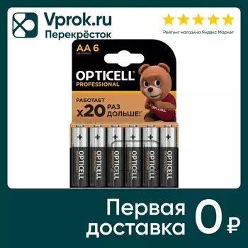Батарейки Opticell Professional AA 6шт. Закажите онлайн!