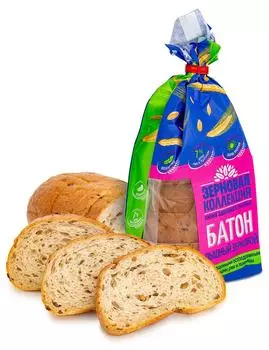 Батон Волжский пекарь с проросшими зернами ржи и пшеницы 200г