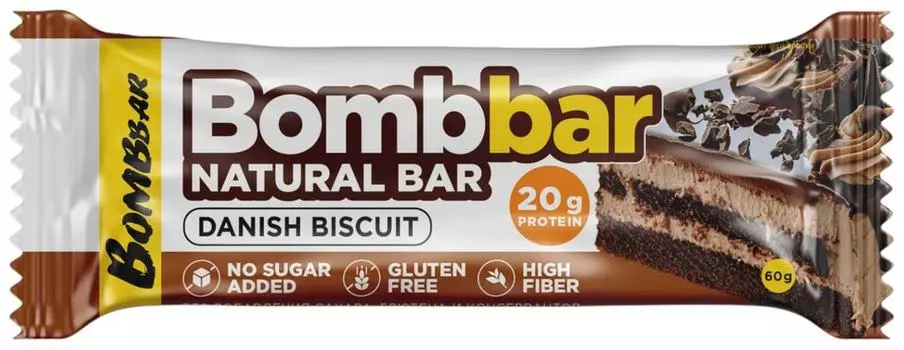Батончик Bombbar неглазированный Датский бисквит 60г