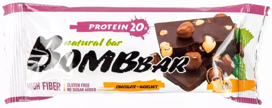 Батончик Bombbar неглазированный Шоколад и фундук 60г