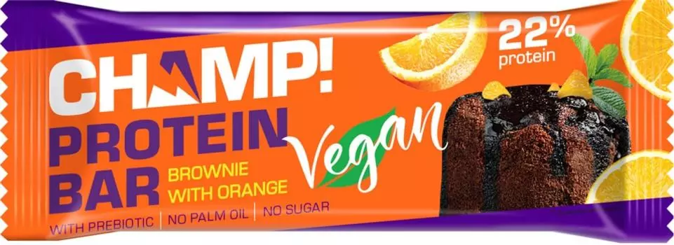 Батончик Champ протеиновый брауни с апельсином 45г