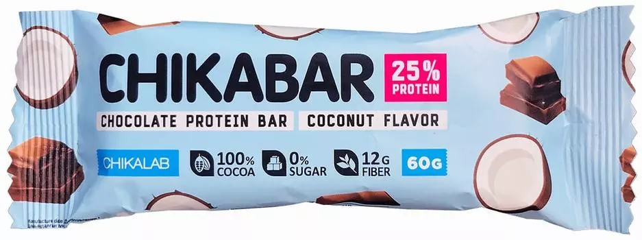 Батончик Chikalab глазированный Кокос 60гс доставкой!