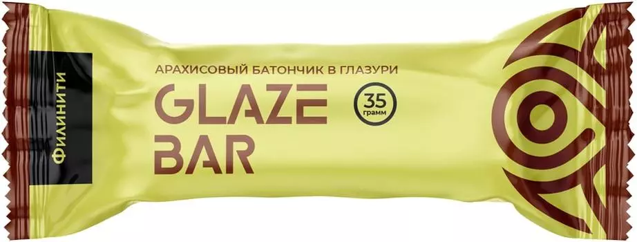 Батончик Филинити Glaze Bar арахисовый 35гс доставкой!