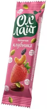 Батончик фруктово-ореховый Ол Лайт клубника 30г
