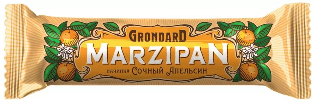 Батончик Grondard Марципановый глазированный с апельсиновой начинкой 50г