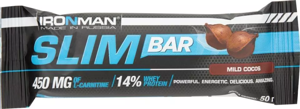 Батончик IronMan Slim Bar Кокос 50г. Доставим до двери!