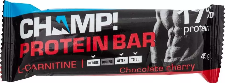Батончик протеиновый Champ Шоколад-вишня 45гс доставкой!