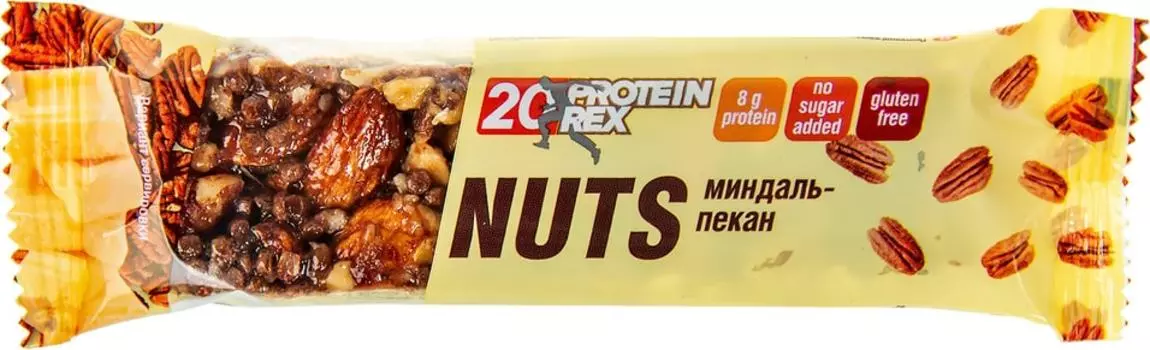 Батончик протеиновый ProteinRex Nuts Миндаль-Пекан 40г