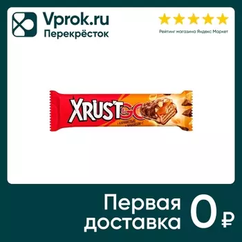 Батончик Xrust&Go вафельный с карамелью и арахисом 34г