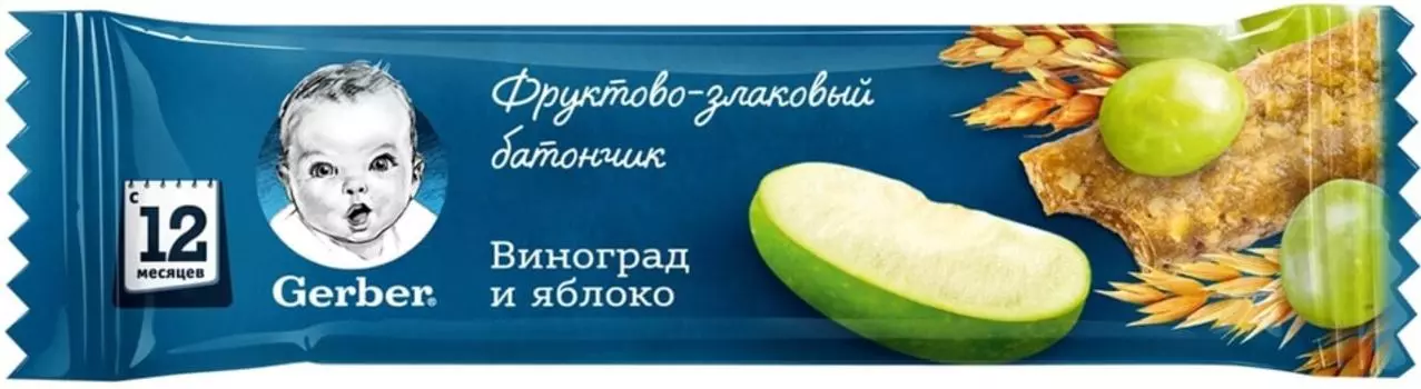 Батончик злаковый Gerber Doremi Яблоко и виноград 25г