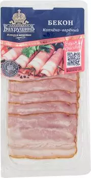Бекон из свинины Бахрушинъ Испанский копчено-вареный 100г