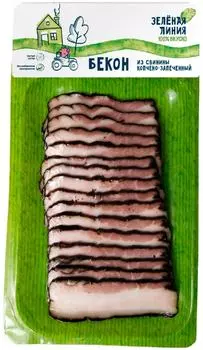 Бекон Зеленая линия из свинины копчено-запеченный категории Б 150г