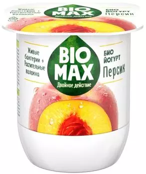 Биойогурт BioMax Двойное действие Персик 2.2% 125г