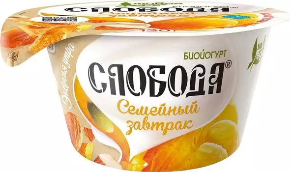 Биойогурт Слобода Яблоко мандарин орехи 5% 130г