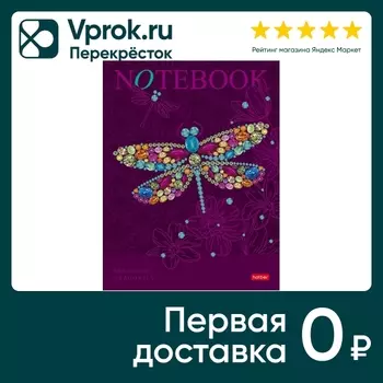 Бизнес-блокнот Hatber Драгоценная стрекоза в клеточку 80л А5