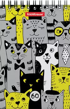 Блокнот на спирали Erich Krause Stylish Cats клетка А6 60л