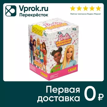Бокс с наклейками Panini Барби Barbie Приключения в доме мечты 50 пакетиков 300 наклеек
