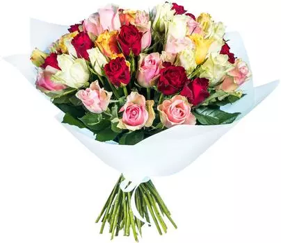 Букет Розы кенийские 55шт микс
