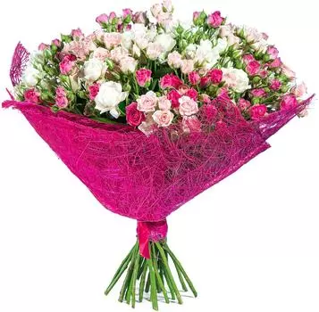 Букет Розы кустовые 35шт микс