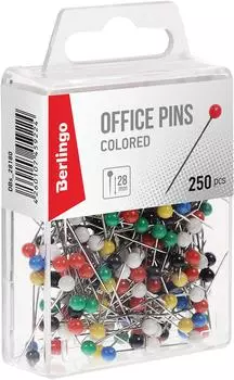 Булавки Berlingo офисные 28мм 250шт
