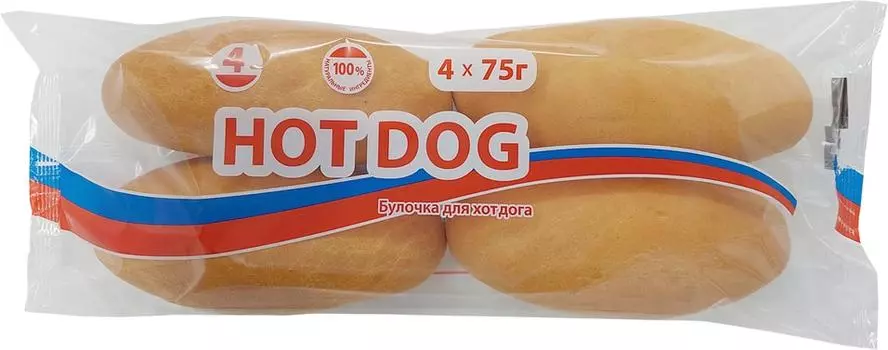 Булочка Щелковохлеб для хот-дога 4шт*75гс доставкой!