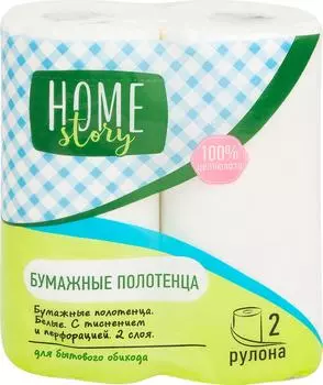 Бумажные полотенца Home Story 2 слоя 2 рулона