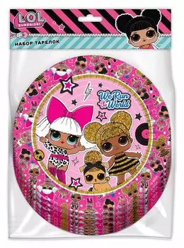 Бумажные тарелки LOL Surprise розовые с паттерном 6шт