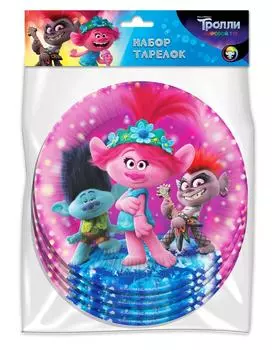 Бумажные тарелки Trolls 6шт