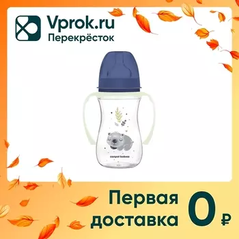 Бутылочка для кормления Canpol Babies Sleepy Koala c широким горлом голубая 240мл