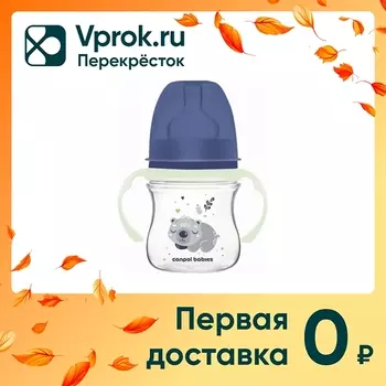 Бутылочка для кормления Canpol Babies Sleepy Koala со светящимися ручками голубая 120мл