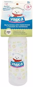 Бутылочка для кормления Умка с силиконовой соской с 3 месяцев 250мл