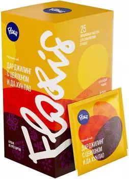 Чай черный Floris Дарджилинг с цейлоном и Да Хун Пао саше 50г