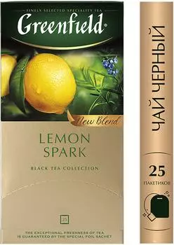 Чай черный Greenfield Lemon Spark 25*1.5гс доставкой!