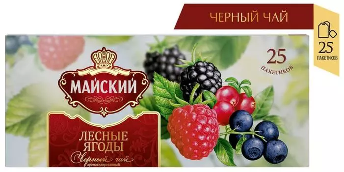 Чай черный Майский Лесные ягоды 25*1.5гс доставкой!