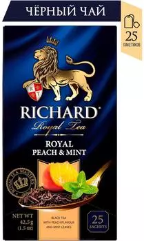 Чай черный Richard Royal Peach &amp; Mint 25*1.7г