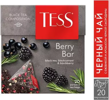 Чай черный Tess Berry Bar 20*1.8г - Vprok.ru Перекрёсток