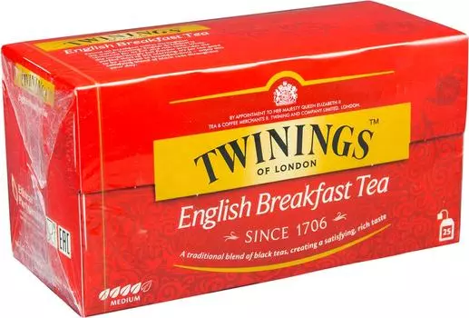 Чай черный Twinings English Breakfast 25*2г
