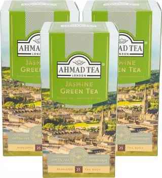 Чай зеленый Ahmad Tea с ароматом жасмина 25*2г (упаковка 3 шт.)