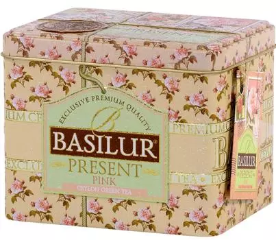 Чай зеленый Basilur Подарок розовый 100гс доставкой!