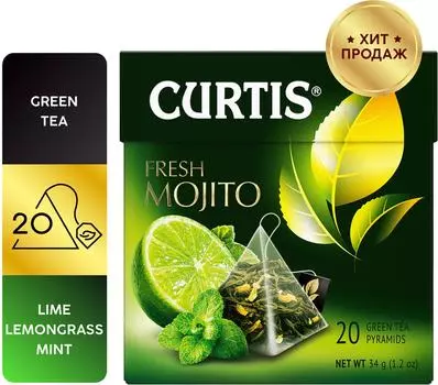 Чай зеленый Curtis Fresh Mojito 20*1.7гс доставкой!