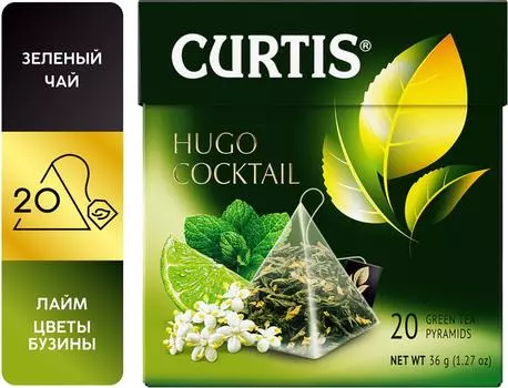Чай зеленый Curtis Hugo Cocktail 20*1.8гс доставкой!