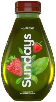 Чай зеленый Мираторг Sundays Клубника-Базилик 370мл