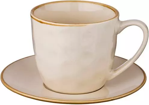 Чайная пара Bronco Concerto Кремовый на 1 персону 240мл