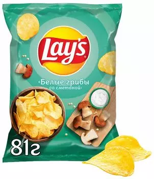 Чипсы Lays Грибы со Сметаной 81г