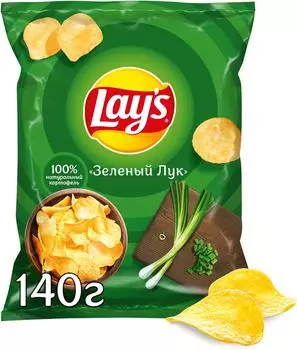 Чипсы Lays Зеленый лук 140г - Vprok.ru Перекрёсток