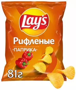 Чипсы Lays Рифленые Паприка 81г